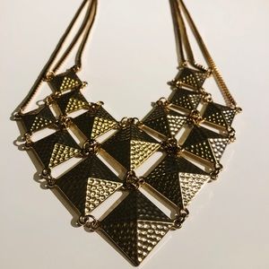 Gold Colored Pyramid Necklace